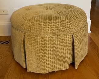 Upholstered Ottoman with Skirt. Measures 25" D x 16.5" H. Photo 1 of 3.