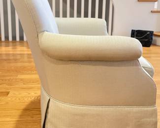 Pearson Club Chair Upholstered in Neutral Herringbone Fabric - 2 Available. Each Measures 32" W x 36" D. Matching Ottoman Available, Too. Photo 3 of 3.