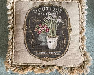 Needlepoint Pillow. Measures 20" x 20"