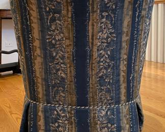 Channel Back Upholstered Slipper Chair with Skirt. Measures 27" W x 32" D x 18" Seat Height. Photo 3 of 3.