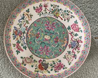 Antique Famille Rose Platter. Measures 16" D. Photo 1 of 2.