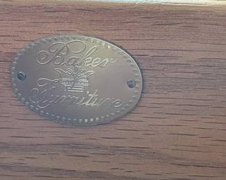 Vintage Baker Furniture Louis XV Style White Oak French Provincial Side Table / Server With Brass Hardware. Measures 32" W x 39" H x 18" D. Photo 4 of 4.