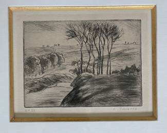 Camille Pissarro, "Paysage A. Osny," No. 31. Etching & Drypoint. 1887. Photo 2 of 5.