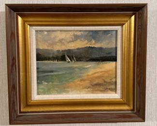 "Early Autumn Sail." Watercolor. Signed By Artist.