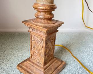 Pair of Fredrick Cooper Distressed Finish Candlestick-Style Table Lamps. Photo 3 of 3.