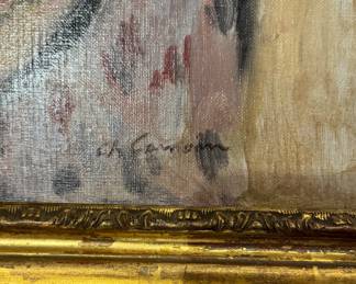 "Portrait de Luce Eiffel," Oil on Board. Signed by Artist, Charles Camoin (1879-1965). Measures 14" x 17.5"; 19.5" x 23" With Frame. Originally acquired from artist circa 1920 By Albert Eiffel, Paris. Purchased at Sotheby's, London, 23 March 2005, by client. Photo 2 of 2.