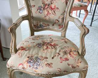 Pair of Interior Crafts French Provincial Fauteuil Arm Chairs. Each Measures 27" W x 23" D. Photo 1 of 5.