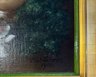 Flower Still Life, Oil on Board. Signed by Artist, Charles Storer, 1900. (American, 1817-1907) Measures 12.5" x 25"; 17" x 30 With Frame. Photo 2 of 2.