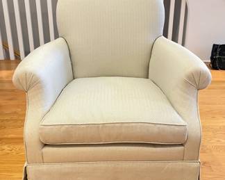 Pearson Club Chair Upholstered in Neutral Herringbone Fabric - 2 Available. Each Measures 32" W x 36" D. Matching Ottoman Available, Too. Photo 1 of 3.