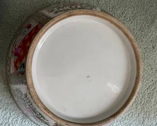 Antique Famille Rose Medallion Punch Bowl with Stand. Measures 14.5" x 6" H. Chinese Export. Photo 3 of 3.