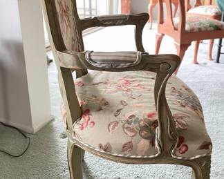 Pair of Interior Crafts French Provincial Fauteuil Arm Chairs. Each Measures 27" W x 23" D. Photo 4 of 5.