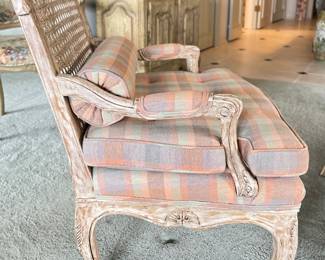 Interior Crafts Cane Back French Provincial Chair. Measures 27" W x 23" D. Photo 2 of 5.