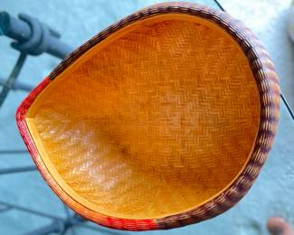 Lidded Asian Motif Basket. Photo 3 of 3.