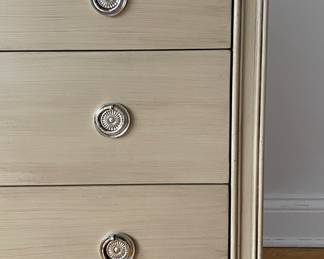 Distressed Finish Three Drawer Chest of Drawers. Measures 36" W x 21" D x 32" W. Photo 2 of 4.