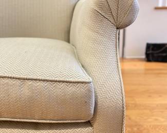 Pearson Club Chair Upholstered in Neutral Herringbone Fabric - 2 Available. Each Measures 32" W x 36" D. Matching Ottoman Available, Too. Photo 2 of 3.