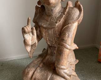 Carved Wood Tibetan Buddha. Photo 1 of 4.