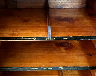 Antique English Music Cabinet with Inlay & Brass Rail. Photo 4 of 6.