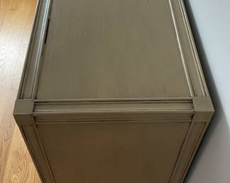 Distressed Finish Three Drawer Chest of Drawers. Measures 36" W x 21" D x 32" W. Photo 3 of 4.