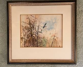 "Over and Out," Watercolor on Paper. Gerhard C. F. Miller. Measures 22" x 20" without Frame. Photo 1 of 2.