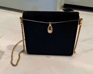 Vintage Nina Ricci Black Clutch with Gold Trim. Photo 2 of 2.