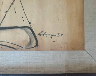 "Maimed Figure," Ink on Paper. Signed By Artist. Rico LeBrun. 1959. Measures 19" x 24" Without Frame. Photo 2 of 3.