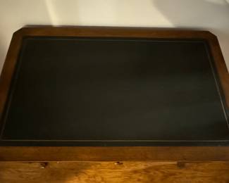 Henredon Writing Desk with Leather Top and Cabriole Legs. Photo 5 of 6.