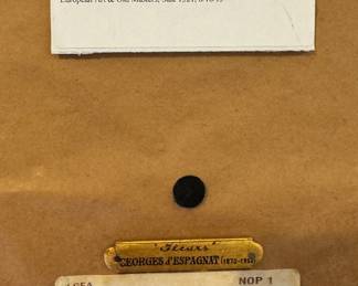 "Fleurs," Oil on Board. Signed by Artist, Georges D'Espagnet (1870 - 1950). Measures 13 6/8" x 17 6/8"; 21.5" x 26" With Frame. Photo 2 of 2.