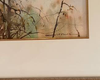 "Over and Out," Watercolor on Paper. Gerhard C. F. Miller. Measures 22" x 20" without Frame. Photo 2 of 2.