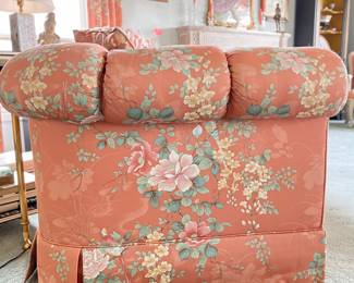 TRS Furniture Floral Chintz Upholstered Chesterfield Sofa with Down Filled Cushions. Measures 77" W x 36" D. Photo 3 of 3.