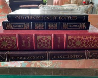 Hard Bound Books Including John Steinbeck of Mice and Men.
