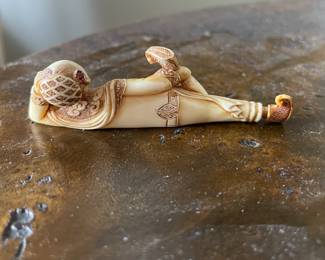 Antique Hand-Carved Male Figurine. Photo 2 of 2.