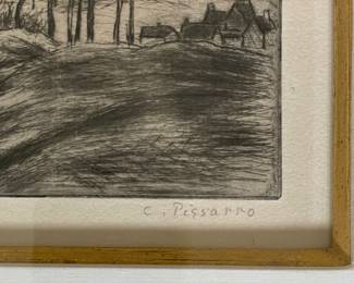 Camille Pissarro, "Paysage A. Osny," No. 31. Etching & Drypoint. 1887. Photo 3 of 5.
