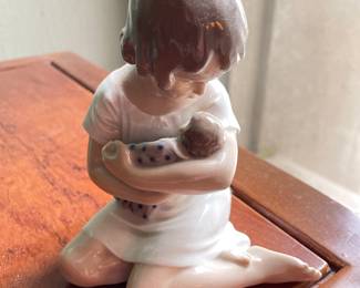 Royal Copenhagen "Girl with Doll" Figurine.