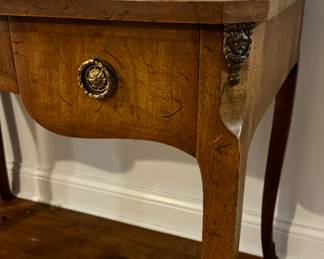 Henredon Writing Desk with Leather Top and Cabriole Legs. Photo 2 of 6.