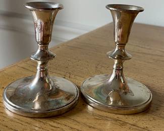 Cartier Sterling Silver Candlesticks. Photo 1 of 2.