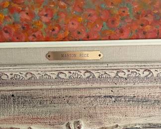 "Picking Poppies," Marion Rice Oil Painting. Signed By Artist. Measures 15.74" x 19"; 25" x 20" Including Frame. Photo 2 of 2.