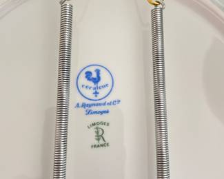 Ceralene Limoges Hokusai With Border China. Dinner Plates (Set of 12), Tea Cups (Set of 18), Saucers (Set of 12), Salad Plates (Set of 10), Bread & Butter Plates (Set of 12). Also Available: Creamer & Sugar, Vegetable Server, Coffee Pot. Photo 2 of 3.