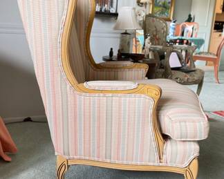 Hickory Kay Lyn French Provincial Wing Back Chair. Measures 28" W x 34" D. Photo 2 of 5.