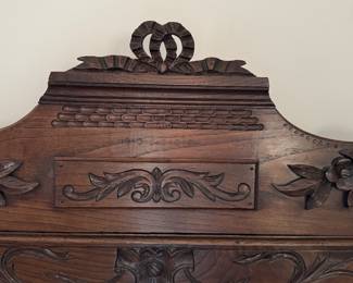 Antique Hand-Carved French Queen Size Bed Frame. Photo 2 of 4.