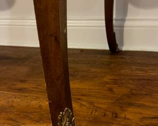 Henredon Writing Desk with Leather Top and Cabriole Legs. Photo 4 of 6.