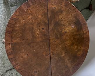 Tomlinson Reproduction Pad Foot Queen Anne Style Flip Top Drink / Side Table - 2 Available. One Has Chipped Finish. Each Measures 18" D x 22.5" H; 9" D When Open. Photo 3 of 4.