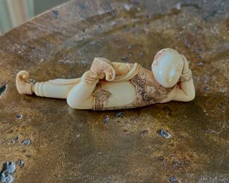 Antique Hand-Carved Male Figurine. Photo 1 of 2.