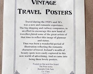 Vintage "Come To Old World Kindle Great Southern Railway of Ireland Poster." Measures 17" x 22". Photo 2 of 3.