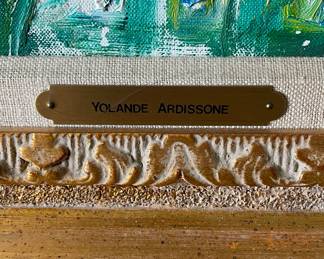 "Champs en Fete," Oil on Canvas, Yolande Ardissone, Signed By Artist. Measures 24.25" x 30.5"; 33" x 39" Including Frame. Photo 2 of 3.