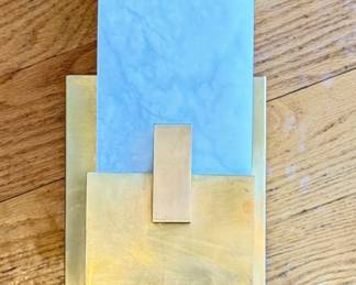 Pair of Kelly Wearstler Collection Covet Short Clip Bath Sconces In Antique Burnished Brass. Photo 1 of 2.