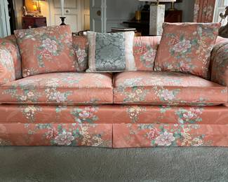 TRS Furniture Floral Chintz Upholstered Chesterfield Sofa with Down Filled Cushions. Measures 77" W x 36" D. Photo 1 of 3.