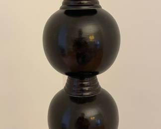 Ebonized Metal Stacked Ball Floor Lamp. Photo 3 of 3.