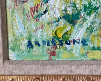 "La Digitale" Oil on Canvas, Yolande Ardissone. Measures 19" x 19"; 27.5" x 27.5" Including Frame. Photo 2 of 2.