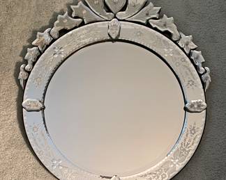Vintage Oval Venetian Mirror. Measures 31" H x 26" W.