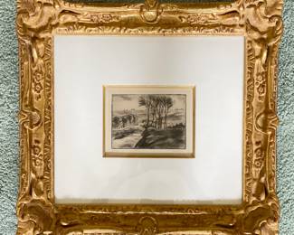 Camille Pissarro, "Paysage A. Osny," No. 31. Etching & Drypoint. 1887. Photo 1 of 5.